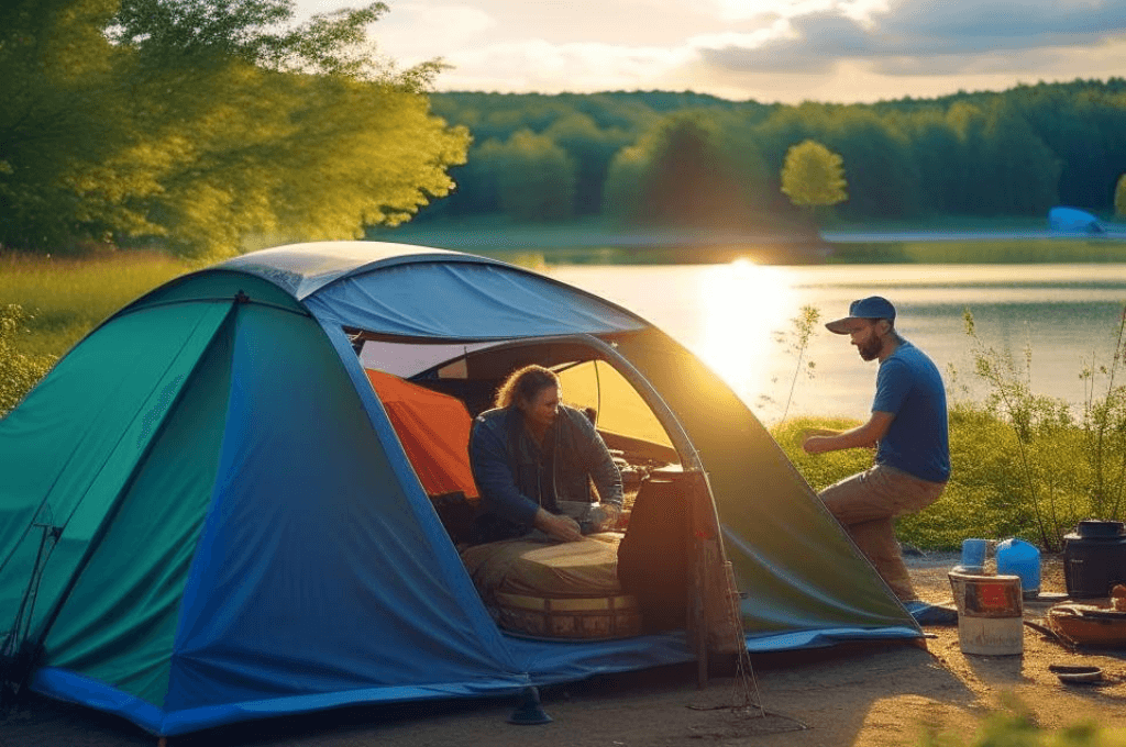 палатка на берегу