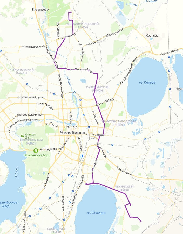 Маршрут движения маршрутки №19