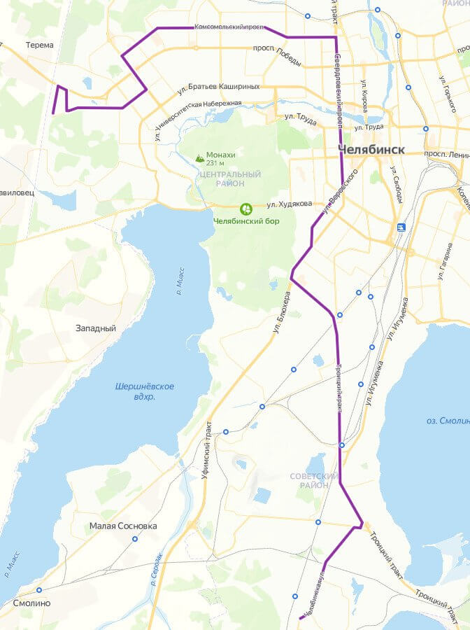 Маршрут движения маршрутки №53