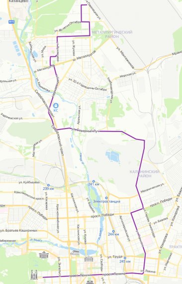 Маршрут движения маршрутки №112