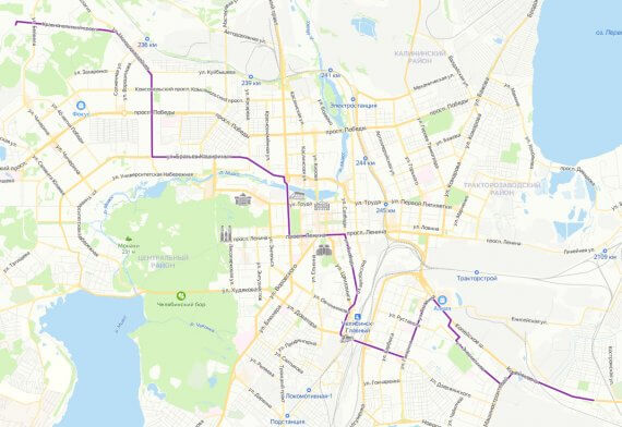 Маршрут движения маршрутки №22