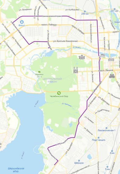 Маршрут движения маршрутки №40