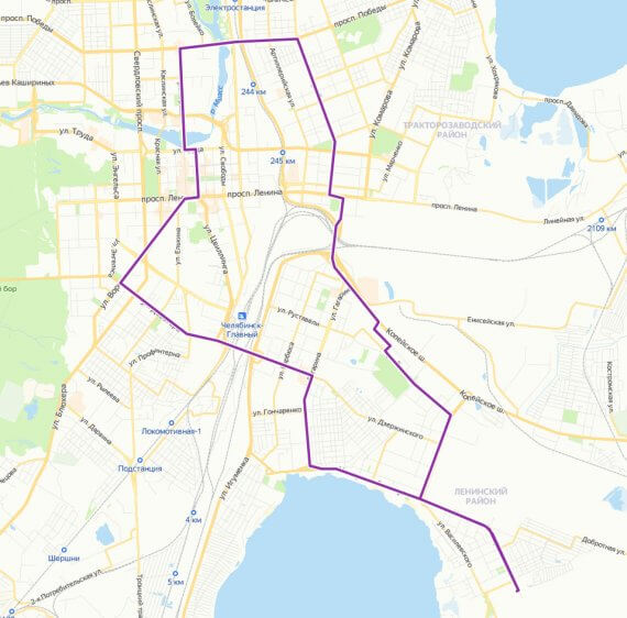 Маршрут движения маршрутки №46