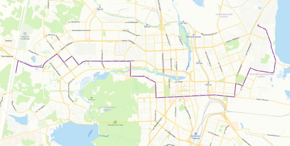 Маршрут движения маршрутки №50