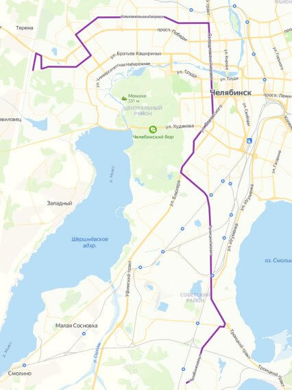 Маршрут движения маршрутки №53