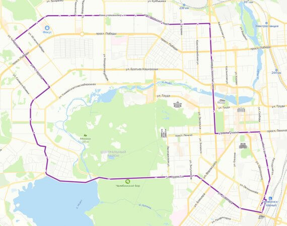 Маршрут движения маршрутки №56