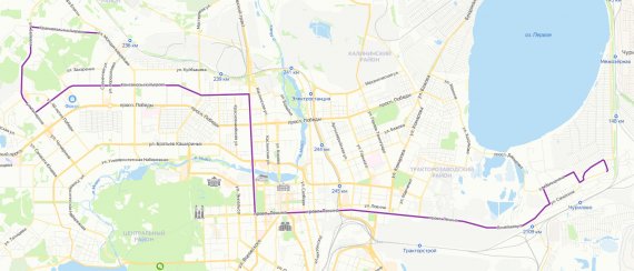 Маршрут движения маршрутки №62