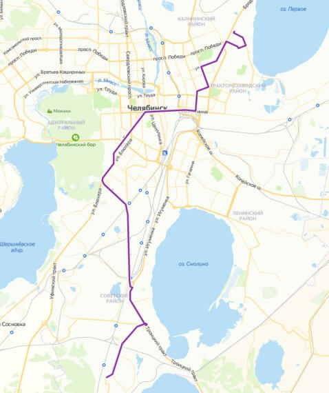 Маршрут движения маршрутки №85