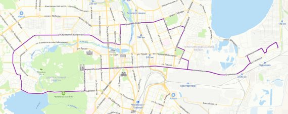 Маршрут движения маршрутки №86