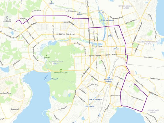 Маршрут движения маршрутки №91